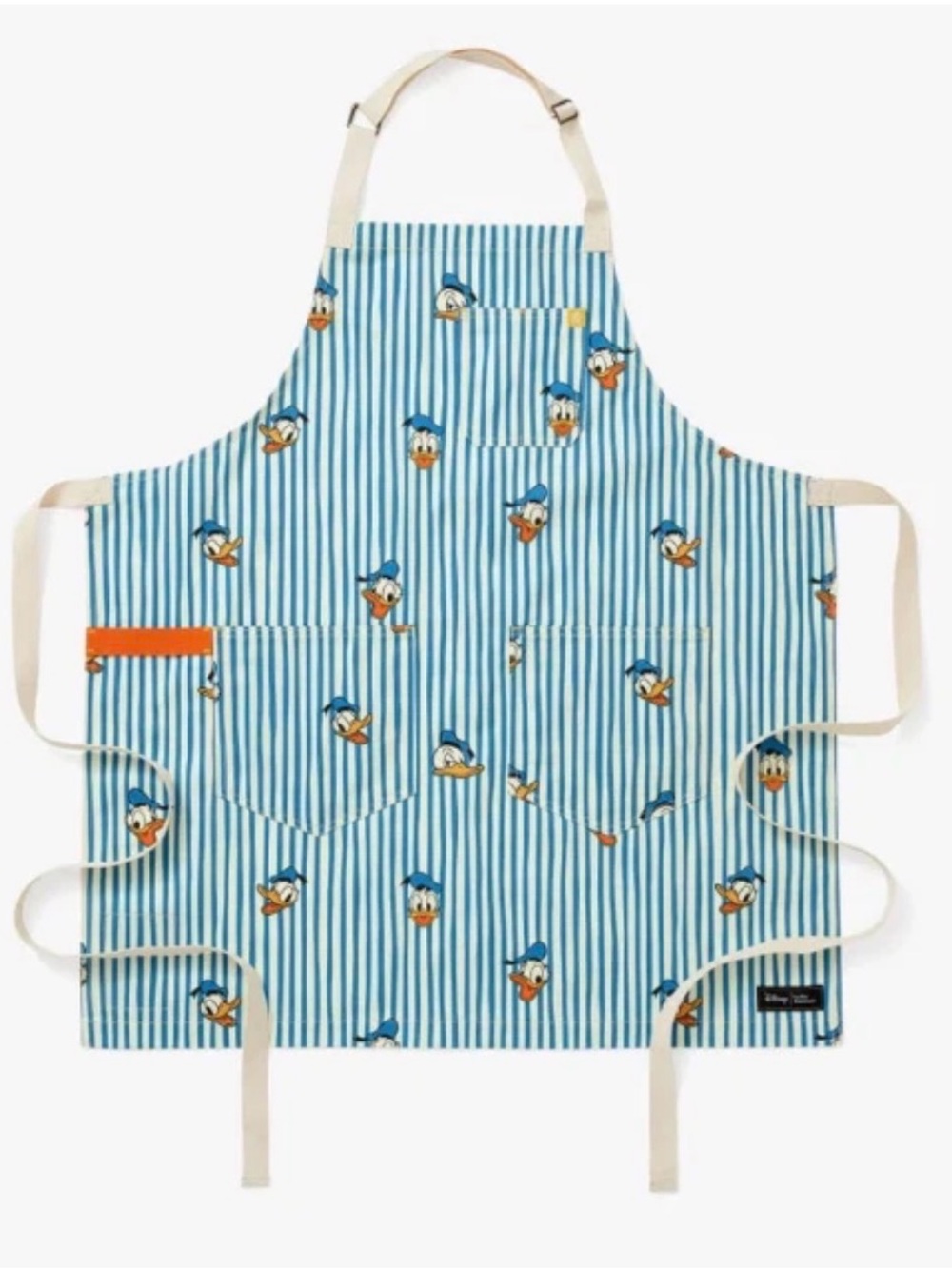 Hedley & Bennett x Disney Donald Duck Blue Striped Chef Apron Cotton RARE